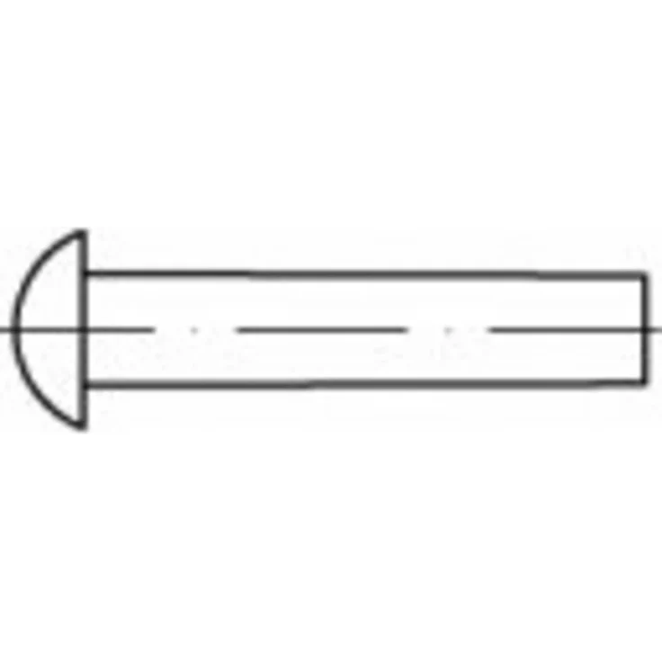 TOOLCRAFT TO-5448516 Halbrundniete 4 mm, 500 Stück, galvanisch verzinkt