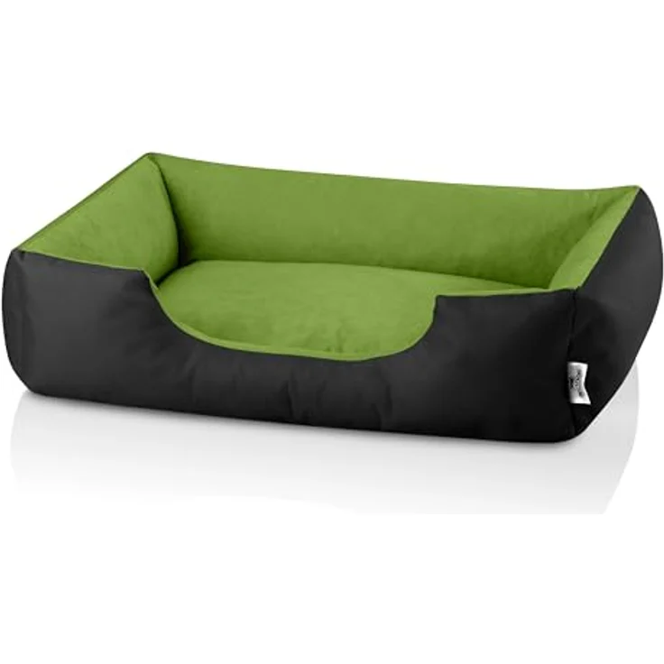 BedDog Hundebett LUPI, Hundekissen mit Abziehbaren Waschbaren Bezug, Hundekorb, Hundesofa, L für Mittel-Große Hunde, schwarz-grün – Bild 2