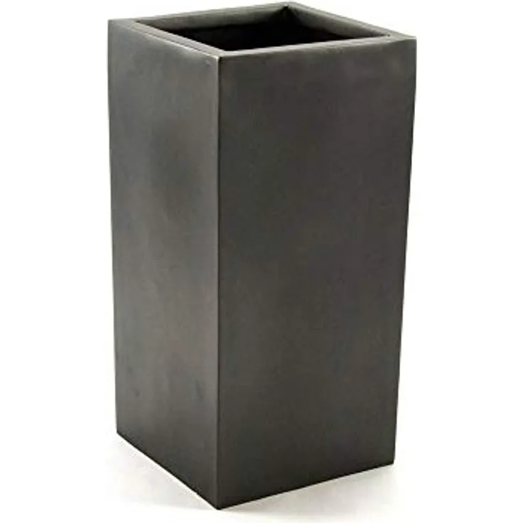 Elegant Einrichten Pflanzkübel Fiberglas Säule 30x30x90cm, anthrazit-metallic, frostsicher und UV-beständig