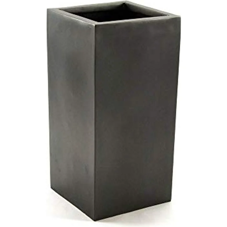 Elegant Einrichten Pflanzkübel Fiberglas Säule 30x30x90cm, anthrazit-metallic, frostsicher und UV-beständig – Bild 1