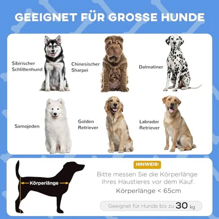 PawHut Erhöhtes Hundebett mit Baldachin, Haustierbett, Outdoor Hundeliege mit Dach, Atmungsaktiv, für große Hunde Dunkelblau Oxford 106 x 76 x 94 cm – Bild 3