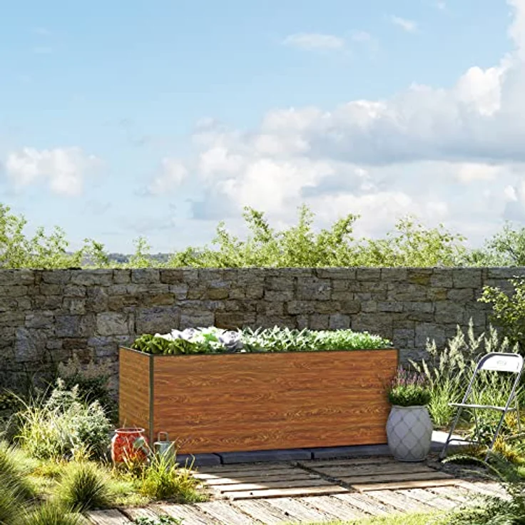 GFP Hochbeet Kräuter-Gemüse-Beet Aluminium Christina - 195x99x77cm formstabil und witterungsbeständig mit Aluminium-Hohlkammerprofilen - Made in Austria – Bild 2