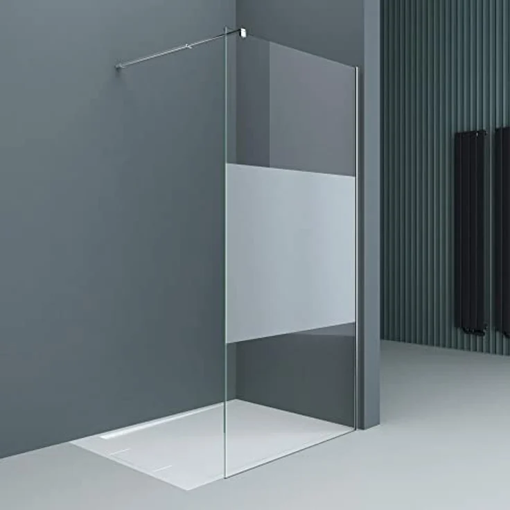 doporro Luxus Duschwand Duschabtrennung Bremen1MS 80x200 Walk-In Dusche mit Stabilisator aus Echtglas 8mm ESG-Sicherheitsglas Klarglas inkl. Nanobeschichtung – Bild 2