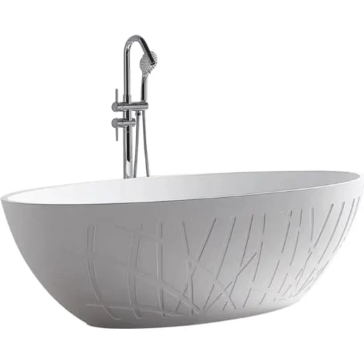 Sanotechnik Badewanne Manhatten, freistehend, 170x80,6x60cm, modernes Design für luxuriöses Wellnesserlebnis – Bild 3