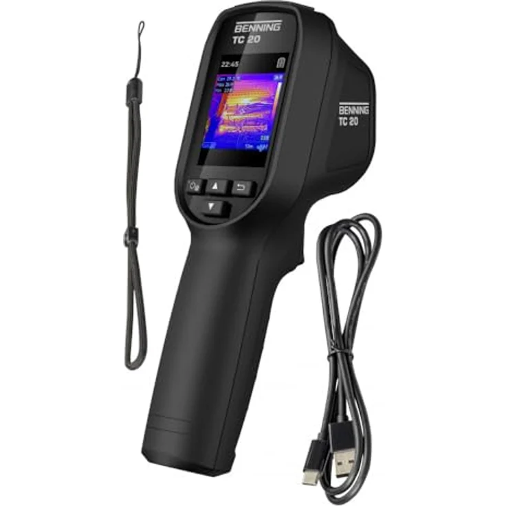 Benning Wärmebildkamera BENNING TC 20, Temperaturmessgerät mit 96px Sensorauflösung, Temperaturmessbereich -20 bis 550 °C, IP54, Akkubetrieb 8h – Bild 2