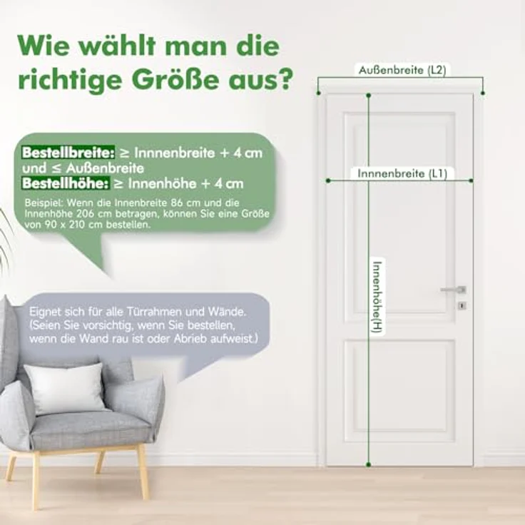 Sekey Insektenschutz-Tür, magnetisches Insektenschutznetz, zuschneidbar, einfache Montage ohne Bohren, 130x220cm für Balkon & Terrasse – Bild 6