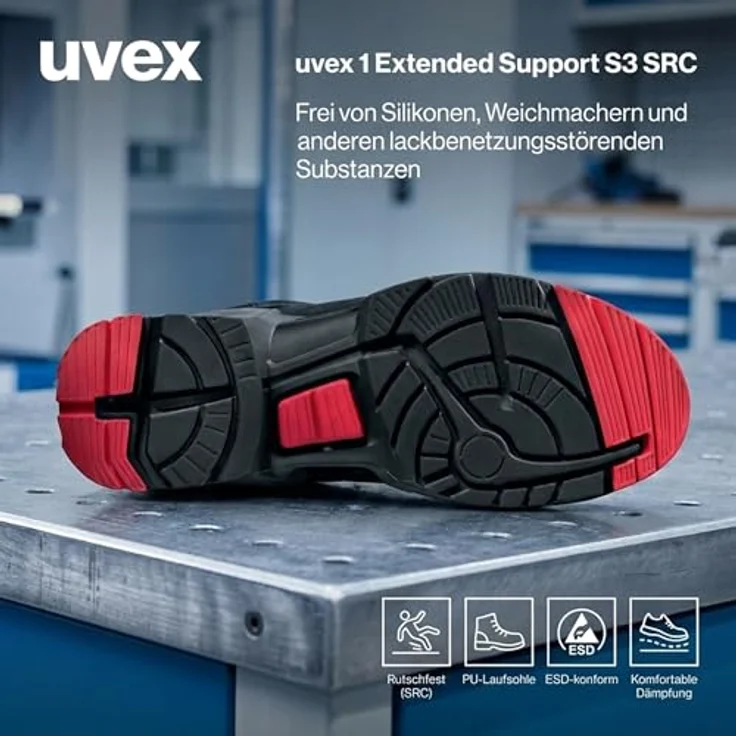 Uvex Safety 1 Sicherheitsschuhe, S1P, Größe 46, ergonomische Konstruktion für optimalen Schutz und Komfort – Bild 5