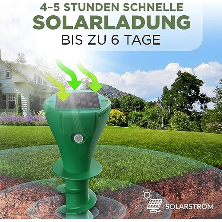 ISOTRONIC Maulwurfvertreiber Solar zum Eindrehen Einschrauben I Maulwurfschreck für den Garten I Maulwurfabwehr, Wühlmausvertreiber, Wühlmausschreck, IP65 (1) – Bild 4