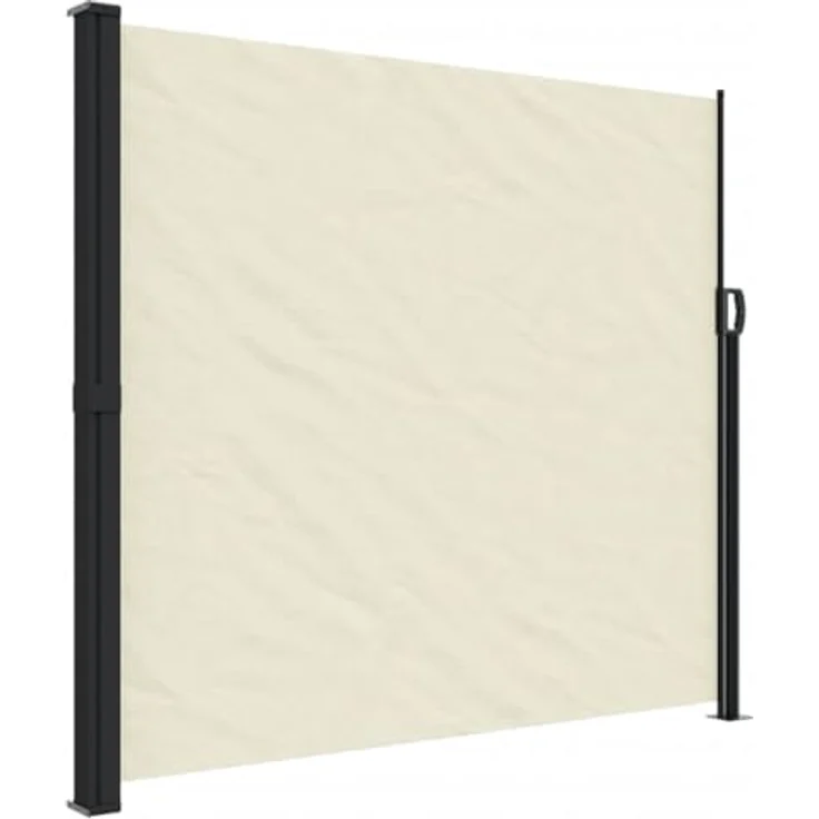 vidaXL Seitenmarkise, Wandmarkise mit PU-Beschichtung, Sichtschutz für Balkon Terrasse Garten, Windschutz Markise, Ausziehbar Creme Polyester – Bild 1