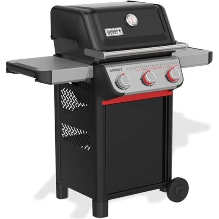 Weber Gasgrill Spirit E-325 GBS, 3 Brenner mit 9,1 kW, Grillfläche 52 x 44 cm, Edelstahl, abklappbare Seitentische – Bild 3