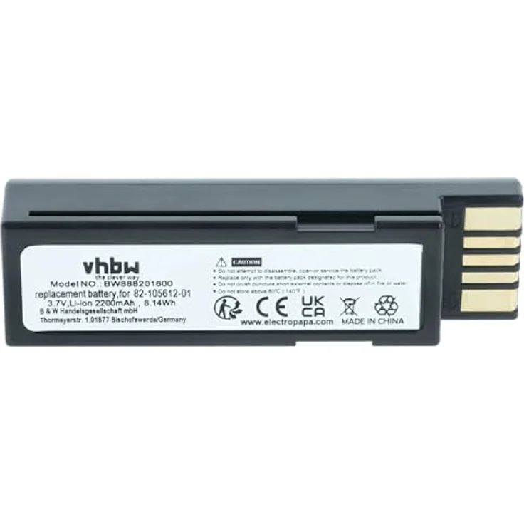 VHBW Akku Ersatz für Zebra 82-166537-01, BTRY-36IAB0E-00 für Barcodescanner (2200mAh, 3,7V, Li-Ion, schwarz) – Bild 3