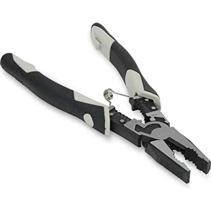 Sintron Tools Multi-Kombizange MCP1, 3in1 Universalzange zum Abisolieren und Quetschen, aus Chrom Vanadium-Stahl, rutschfester gummierter Griff