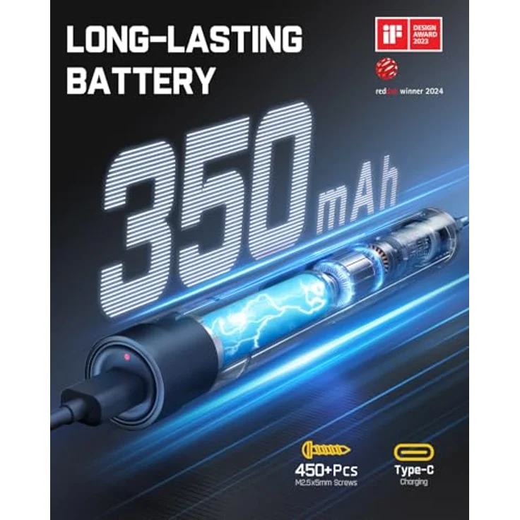 Fanttik E1 Max, Elektroschraubenzieher Set 3.7V in Silber, 50 Bits, drei Betriebsmodi für präzise Drehmomentanpassung – Bild 7
