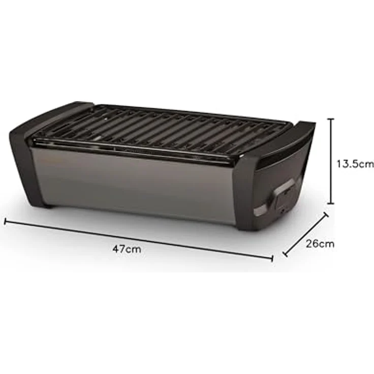 Enders 1364 Aurora raucharmer Tischgrill, kleiner mobiler Holzkohlegrill, Balkon-Grill, Picknick-Grill, Camping-Grill, Holzkohlegrill mit Belüftung, grey – Bild 5