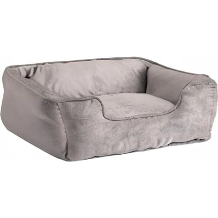 lionto Tierkissen 2-in-1 Hundebett in Wildlederoptik, mit Wendekissen, dunkelgrau/grau, 60 cm x 50 cm – Bild 6