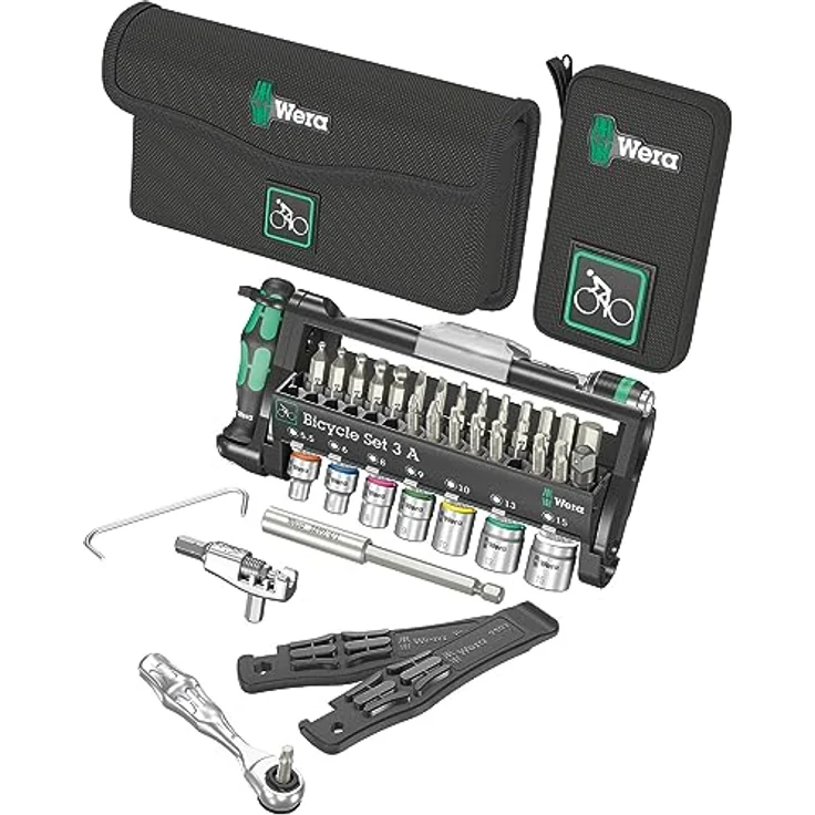 Wera 05004183001 Bicycle Set 3 A, Fahrrad Steckschlüsseleinsatz Satz mit Bit Ratsche und Kettenwerkzeug, 40-teilig – Bild 1