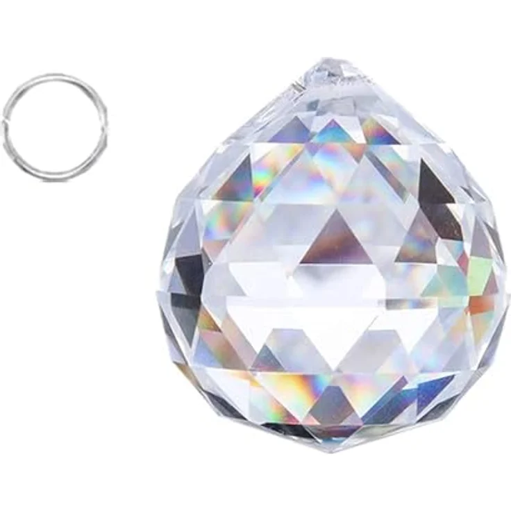 Crystalsuncatcher Sonnenfänger aus klarem Glas, Kristallkugel Prisma, Feng Shui, Hängelampe, 50 mm – Bild 2