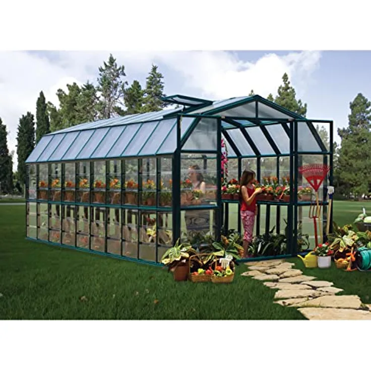Palram - Canopia Gewächshaus Grand Gardener, 637x265x238 cm, lebenslang widerstandsfähige Wandpaneele, grün