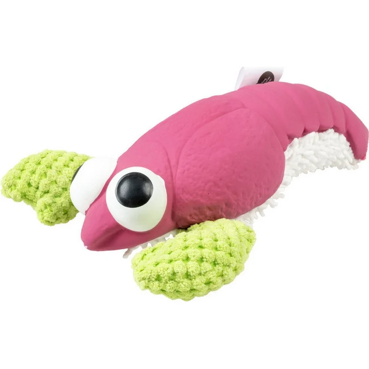 DUVO+ Hundespielzeug Hummer, Plüsch/Latex mit Quietschfunktion, 24 cm, violett/grün