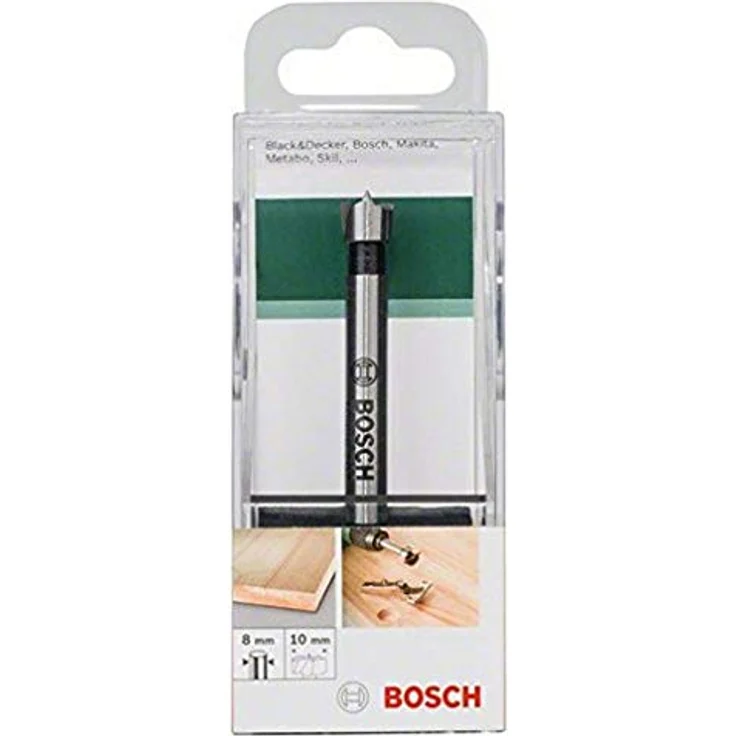 BOSCH Forstnerbohrer DIN 7483 G, Bohrer- und Bitset D= 10,0 mm, L= 90 mm – Bild 1