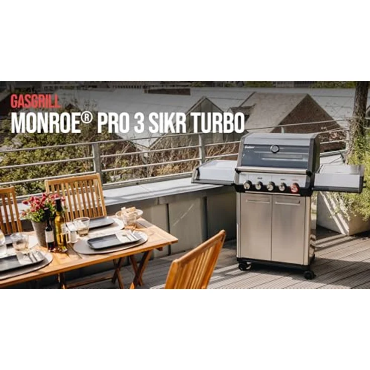 Enders Gasgrill Monroe Pro 3 SIKR Turbo, Edelstahl mit Heat Range, Turbo Zone und Sichtfenster, inkl. leistungsstarkem Seitenkocher – Bild 11