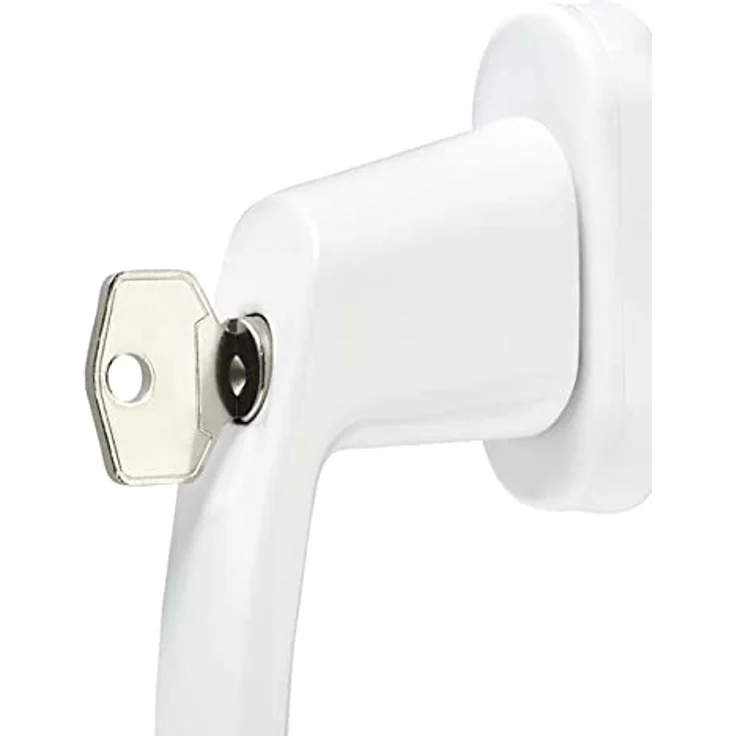 Fenstergriff abschließbar (gleichschließend) mit 45° Raster 28 x 151 x 62 mm weiß Aluminium inkl. 2 Schlüssel Kindersicherung Fenstersicherung Türsicherung von SO-TECH® – Bild 2