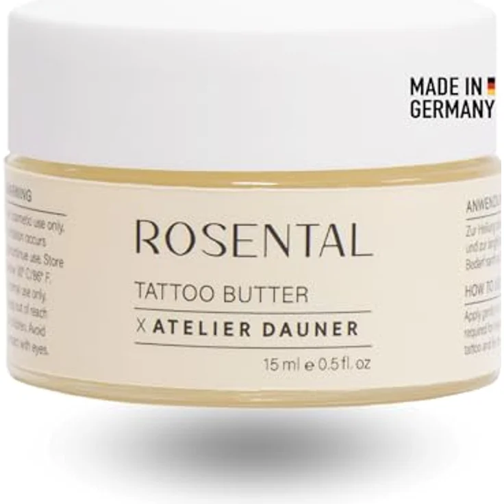 Rosental Organics Tattoo Butter x ATELIER DAUNER, Natürliche Pflege für strahlende Tattoos, Schnelle Heilung, Vegan, 15ml – Bild 1