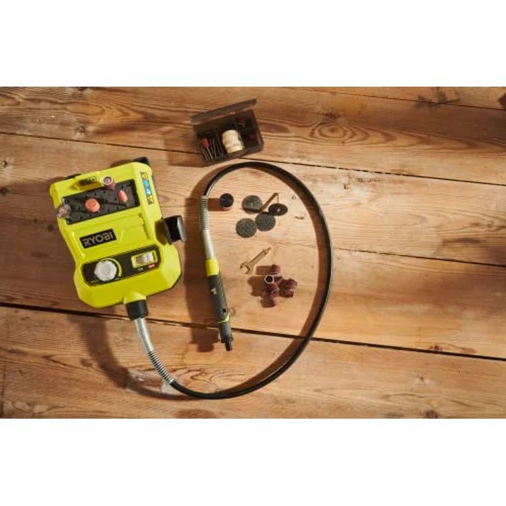 Ryobi 5133004366 Rotationswerkzeug 18 V, 33 teiliges Zubehörset, 90 cm Kabellänge, Wandaufhängung, ohne Akku R18RT-0 – Bild 3