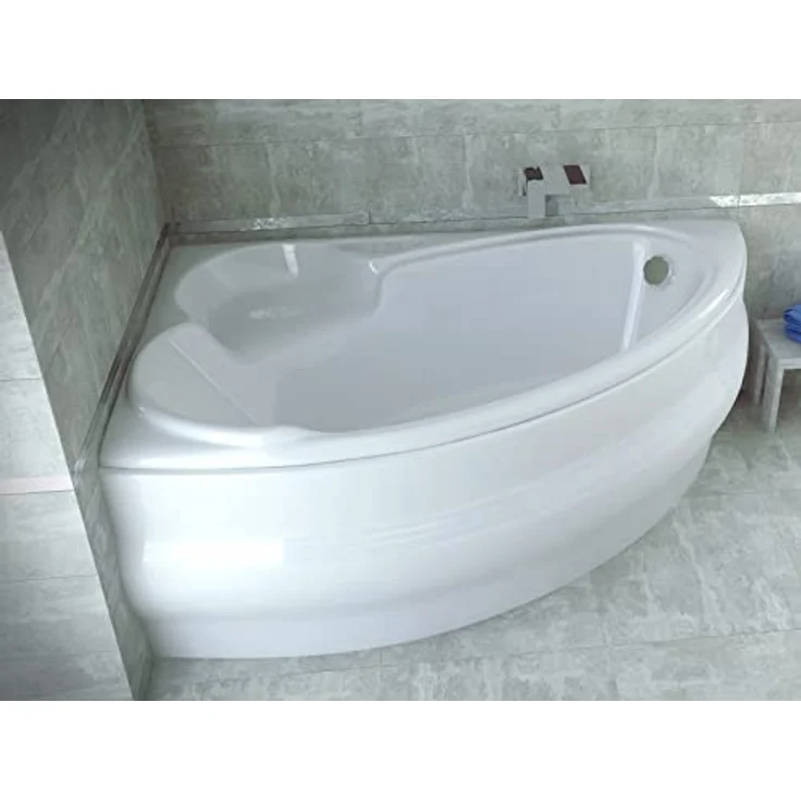 Besco BADLAND FINEZJA Eckbadewanne 170x110 cm, Weiß Acryl, Komplettset mit Chrom Automatik Ablaufgarnitur, Made in EU – Bild 2