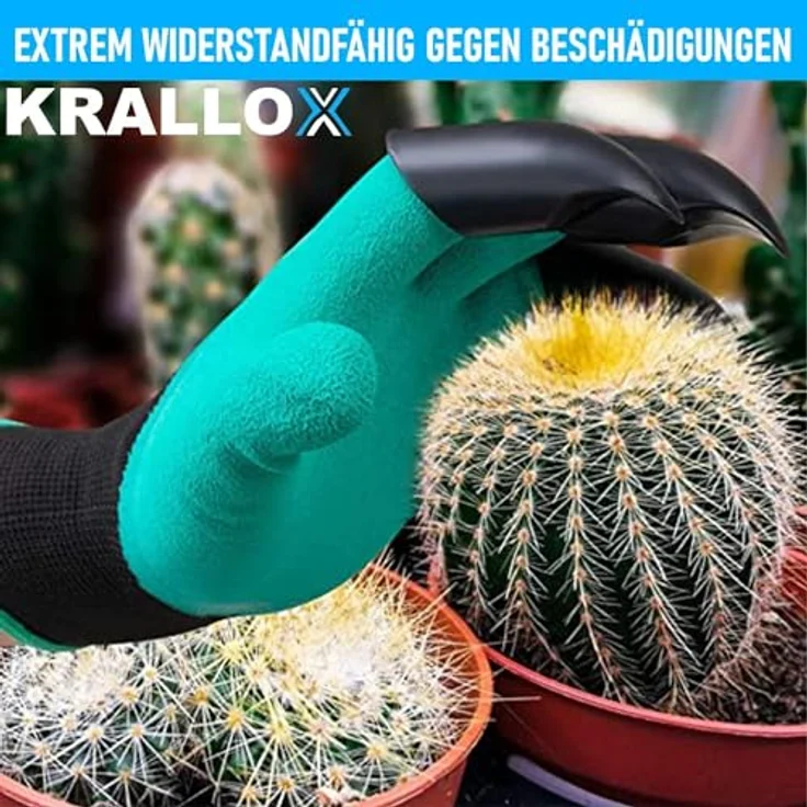 MAVURA KRALLOX Krallenhandschuhe Garten Handschuhe mit Krallen zum Graben, Universalgröße für Damen & Herren, Latexschutz, atmungsaktiv (schwarz) – Bild 5