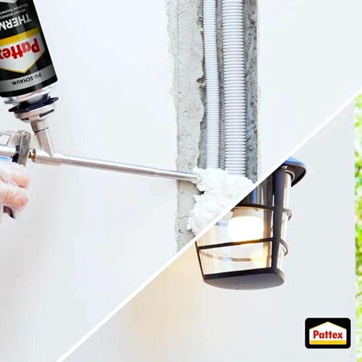 Pattex White Line Pistolenschaum, reinweißer PU Schaum zum Füllen, Dämmen, Ausschäumen und Isolieren, Montageschaum mit hoher Wärme- und Schalldämmung, 1x750ml Dose – Bild 6