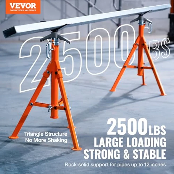 VEVOR Rollenständer 1134kg Tragfähigkeit Rollenbock #45 Stahl Rollbock Klappbar Höhenverstellbar von 690 bis 1320 Arbeitsbock für Tischsäge Hobelmaschine – Stabiler Montagebock in Stahlkonstruktion – Bild 2