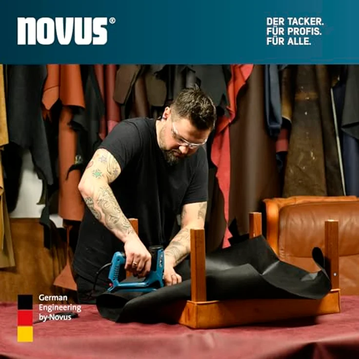 NOVUS Nagler J-120 Set, Elektrotacker mit 1800 Feindrahtklammern für präzise Befestigungen – Bild 8