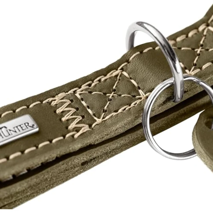 HUNTER Hundehalsung Aalborg ALU-Strong, Cognac, weiches Leder, Aluminium-Klickverschluss, stufenlos verstellbar, Made in Germany, Größe M – Bild 4