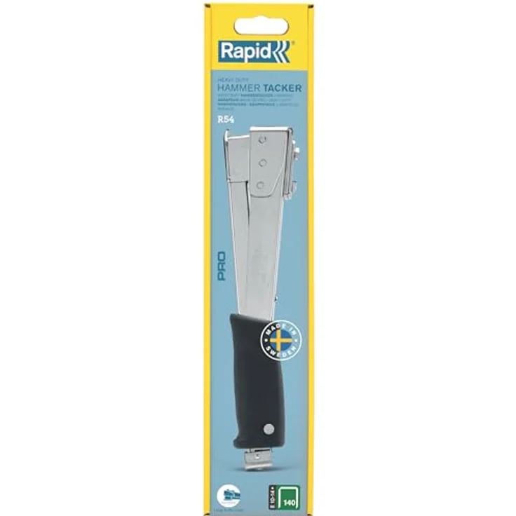 Rapid R54 Hammer Tacker, leistungsstarke Nagelpistole aus robustem Stahl, geeignet für Klammern Type 140, inkl. Prallplatte zum Materialschutz – Bild 7