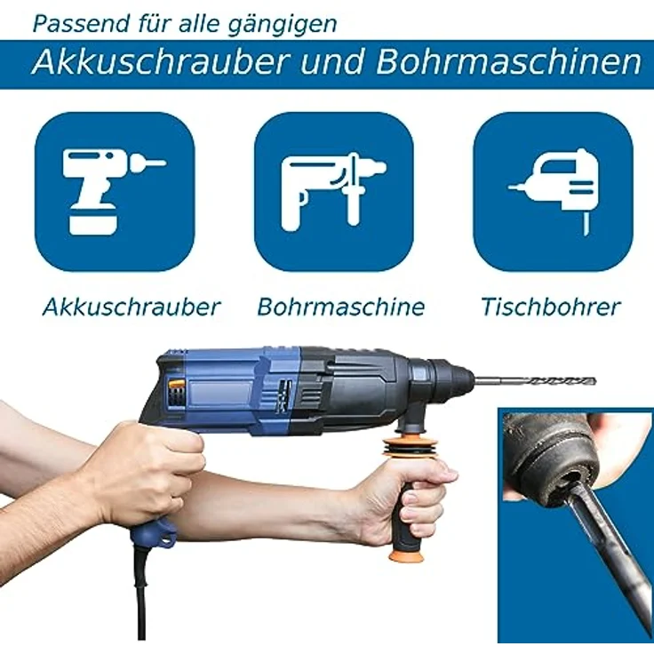Jb - Perfect Steinbohrer Set Ø 10-14-20mm x 40cm, 3-teiliges SDS Plus Betonbohrer Set für Mauerwerk, Stein und Beton – Bild 4