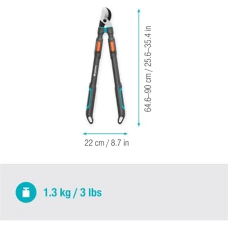 Gardena TeleCut PRO L Teleskop-Astschere, ergonomisch mit 50 mm Schnittdurchmesser, ausziehbar von 646-900 mm, Präzisionsstahlklinge – Bild 4