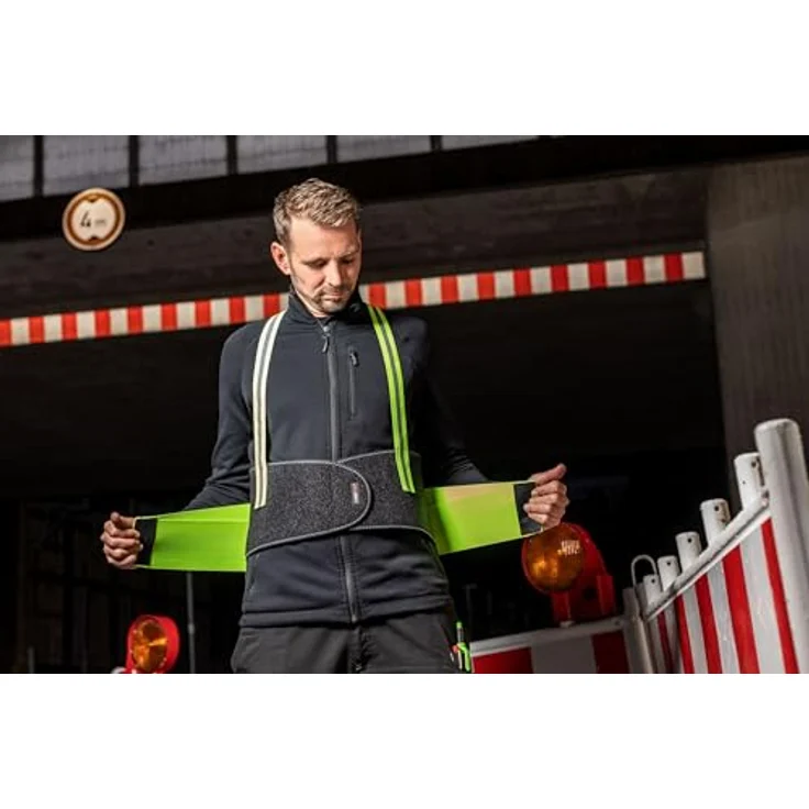 KNEETEK Rückenstützgurt Hivis L | reflektierender Stützgurt für hohe Sichtbarkeit | Rückenstütze zur Erleichterung der Arbeiten und Unterstützung des Rückens – Bild 3