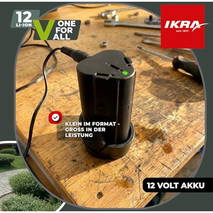 IKRA Akku Ersatzakku Li-Ion 12V 2,5Ah Typ LI 27, kompatibel mit IKRA 12 Volt Akku Familie, zuverlässiger Energiespeicher für Gartenarbeiten – Bild 2