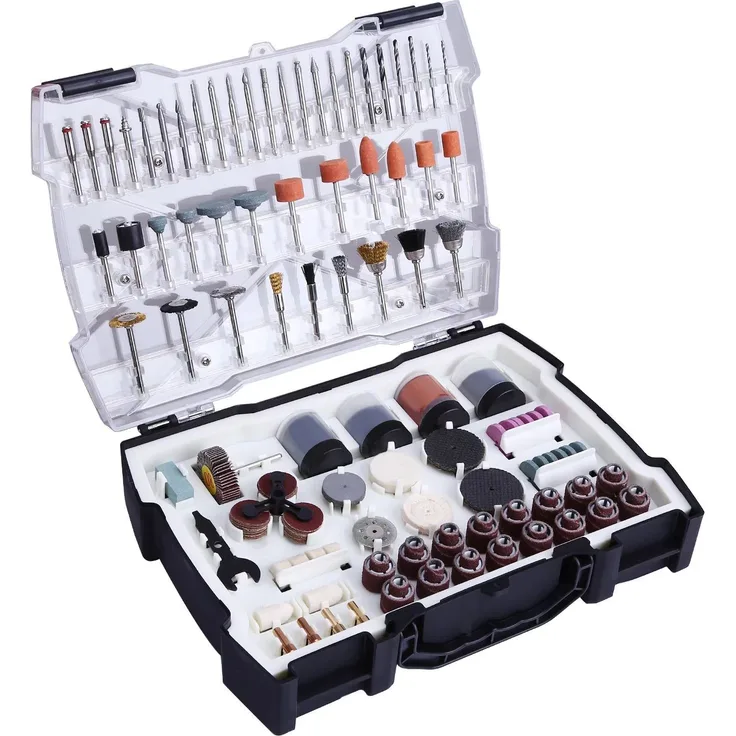 TACKLIFE Multischleifer, Rotary Tool Zubehör 361tlg Universal Fitment, robuste Aufbewahrungsbox