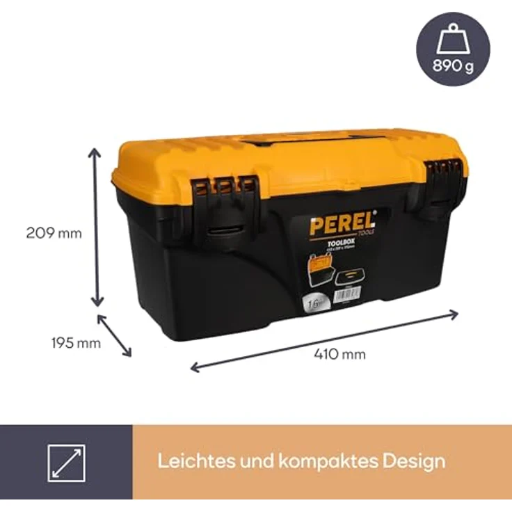 PEREL - OM16 05840 Werkzeugkiste Kunststoff 41 x 20,9 x 19,5 cm mehrfarbig 144771 – Bild 6