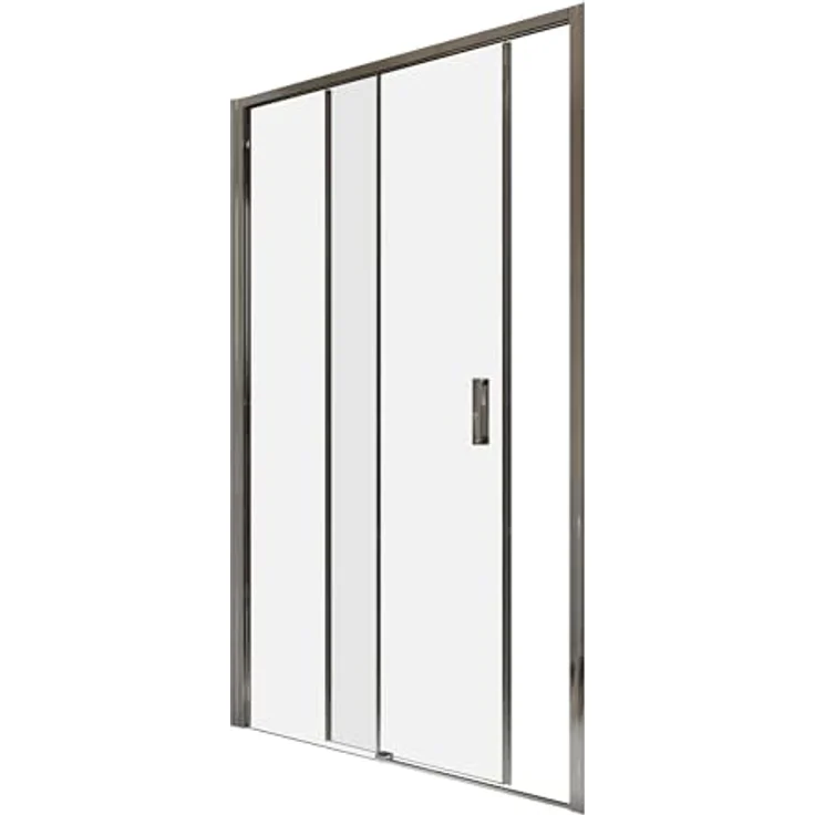 Schulte Duschkabine Sunny 120 x 200 cm, Schiebetür für Nische, 6 mm ESG Sicherheitsglas Klar, Profil Chromoptik, anschlaglos – Bild 8
