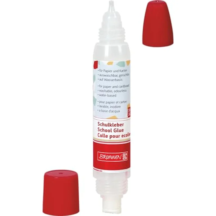 BRUNNEN Bastelkleber 30,0 ml, transparent, mit zwei Spitzen für präzises Kleben – Bild 3