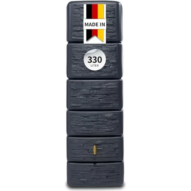 4rain Säulen-Wandtank Slim stone dekor 300 Liter - graphite grey – Bild 2