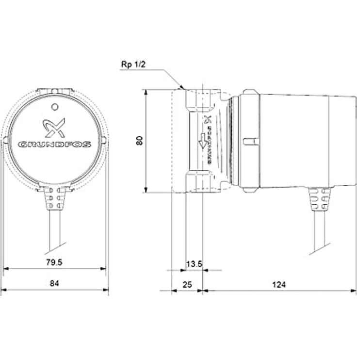 Grundfos COMFORT 15-14 BDT 99812350, Warmwasser-Umwälzpumpe mit digitalem Timer und hocheffizientem ECM-Motor, korrosionsbeständig – Bild 2