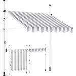 KESSER® Klemmmarkise mit Handkurbel Balkon, Balkonmarkise ohne Bohren, UV-beständig höhenverstellbar wasserabweisend, Sonnenschutz, Terrassenüberdachung, einfache Montage 150cm
