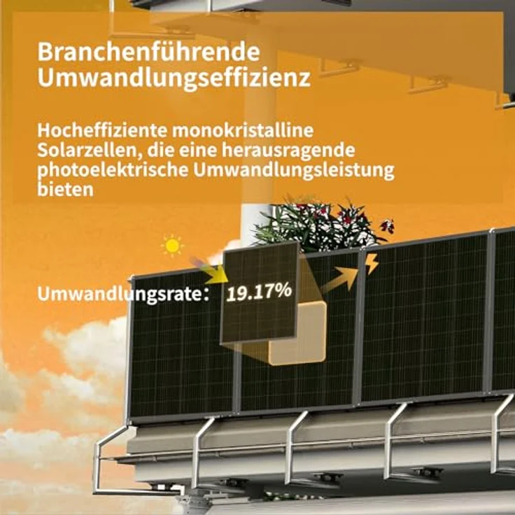 enjoy solar Balkonkraftwerk 800W_RC® MI2S-800D, Komplettset mit 4x200W flexiblen Solarmodulen, 5m AC Anschlusskabel, WLAN-Bluetooth Mikrowechselrichter und Edelstahlbander – Bild 4