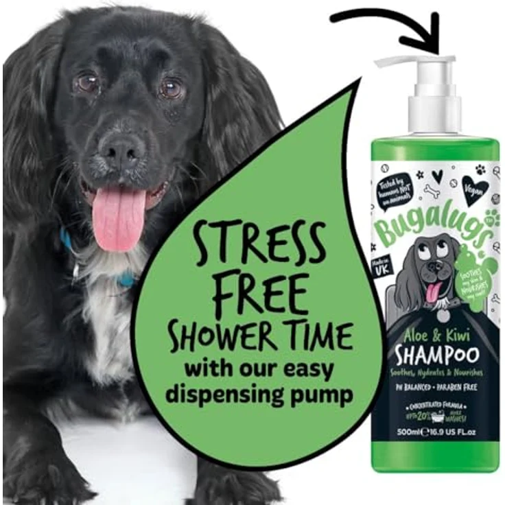 Bugalugs Aloe & Kiwi Hundeshampoo, pH-neutrale Pflege mit Vitaminen und Aloe Vera, 500 ml – Bild 7