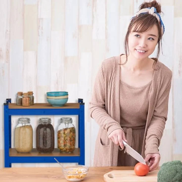 Relaxdays Schwerlastregal, HBT 180x60x30 cm, bis 500 kg, 5 Ebenen, zum Stecken, Stahl, blau - Preisvergleich – Bild 4