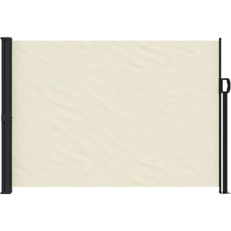 vidaXL Seitenmarkise, Wandmarkise mit PU-Beschichtung, Sichtschutz für Balkon Terrasse Garten, Windschutz Markise, Ausziehbar Creme Polyester – Bild 3